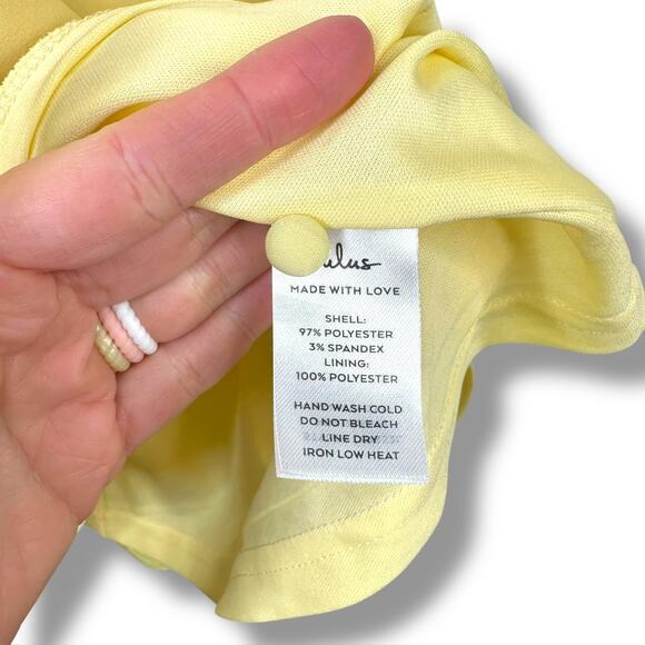 Lulus NWOT Sleek Essence Light Yellow Satin Halter Sleeveless Mini Dress Medium - Picture 11 of 11